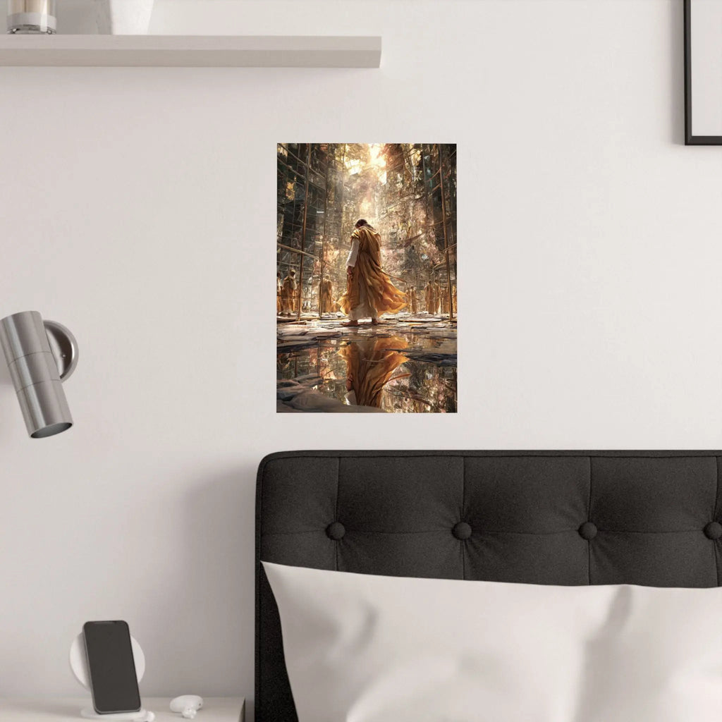 Satin Poster — Golden Monastery Reflection (210gsm) Printify