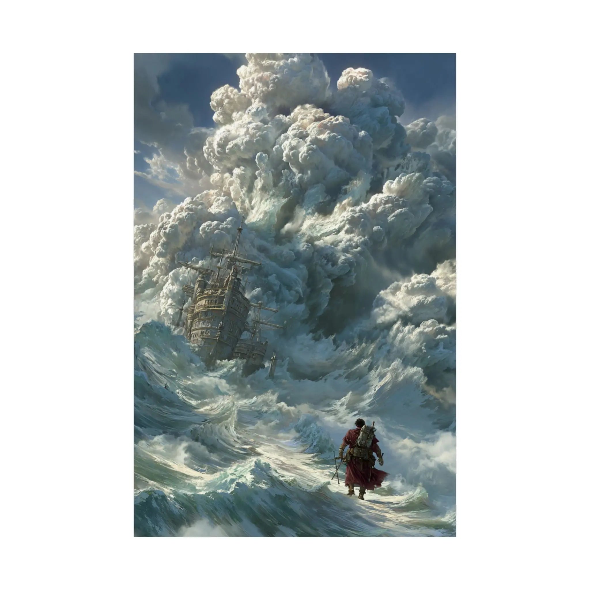 Satin Poster — Stormy Sea Shipwreck Art Print Printify