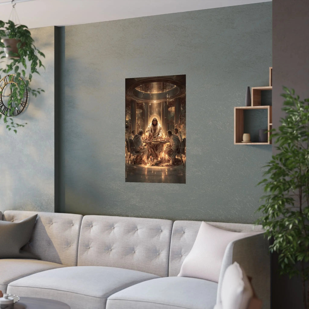 Religious Satin Poster – Last Supper-Inspired Spiritual Wall Art Printify