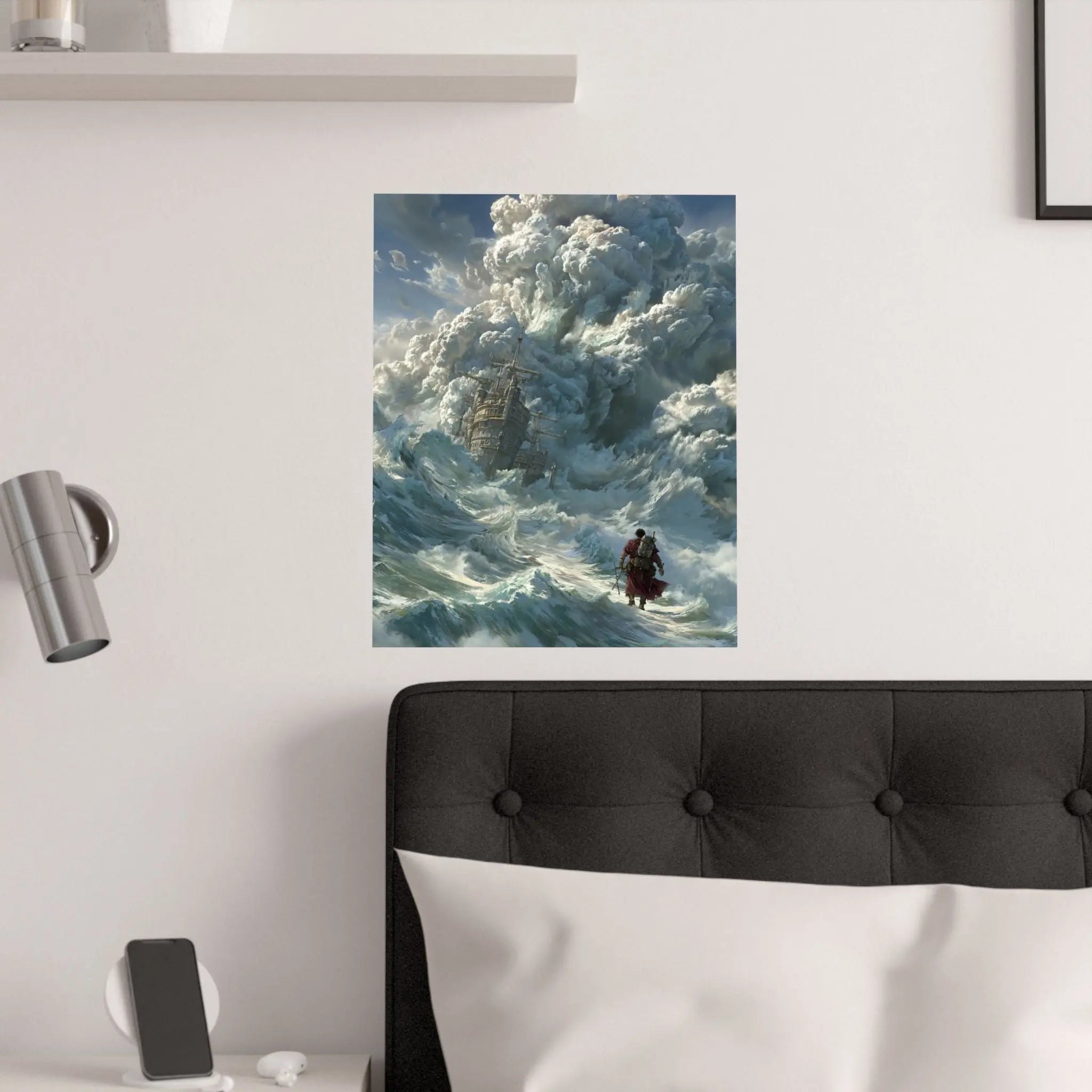 Satin Poster — Stormy Sea Shipwreck Art Print Printify