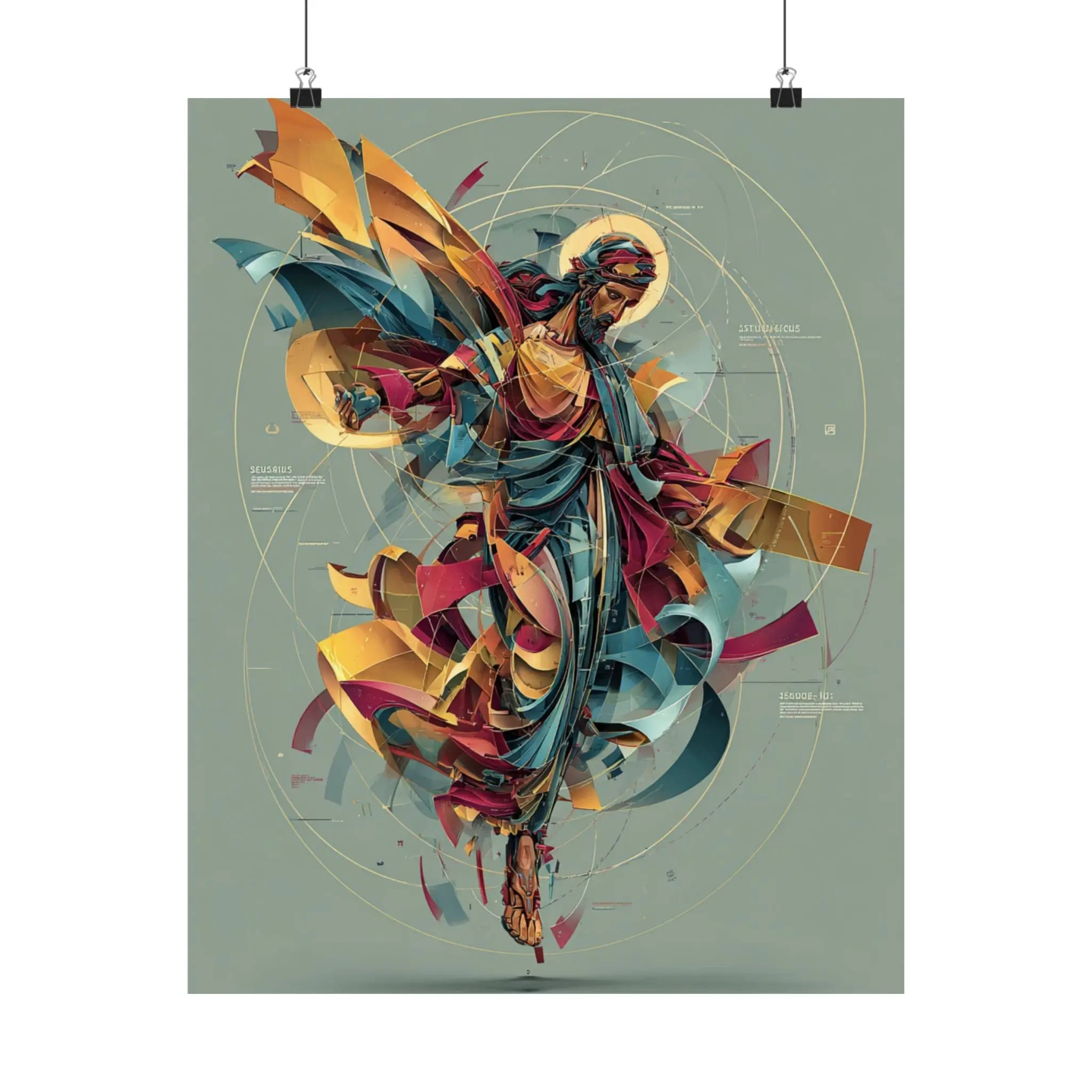 Satin Poster — Abstract Jesus Figure Art Print (210gsm) Printify