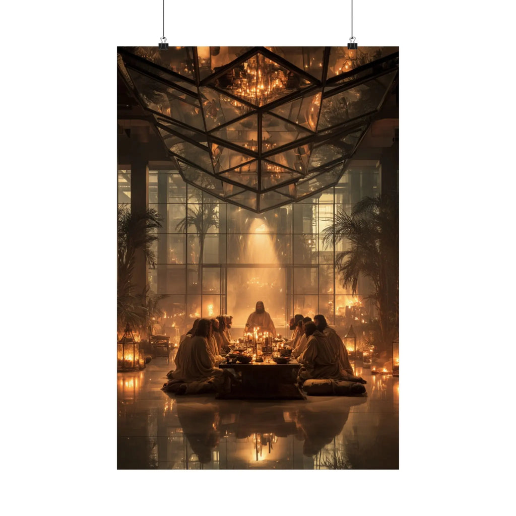 Satin Poster — Candlelit Gathering Art Print (210gsm) Printify