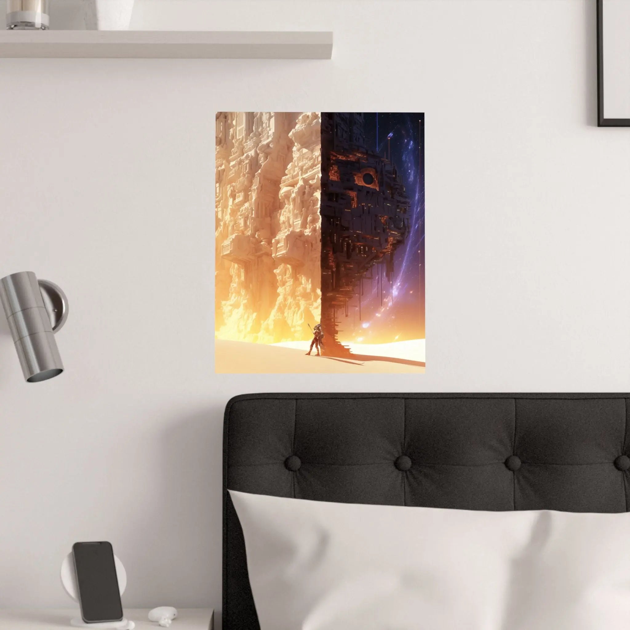 Satin Poster — Sci‑Fi Desert Cityscape Print (210gsm) Printify