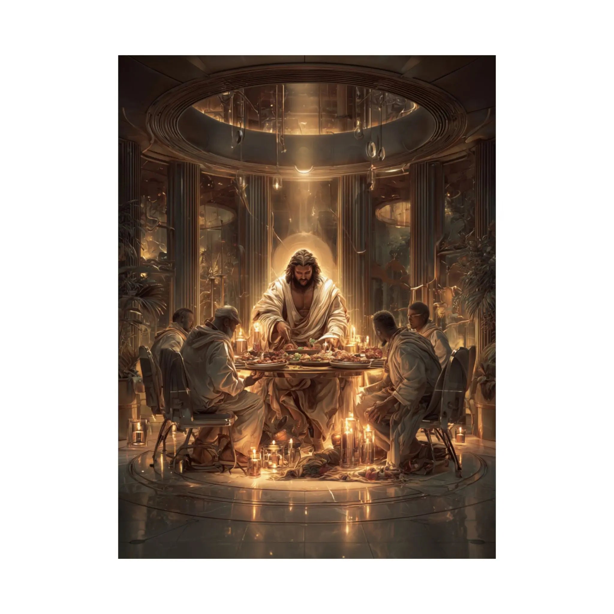 Religious Satin Poster – Last Supper-Inspired Spiritual Wall Art Printify