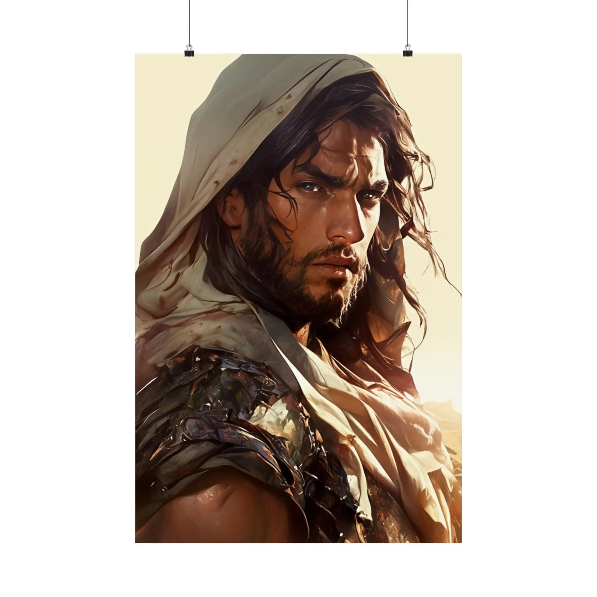 Good Samaritan Satin Poster — Dramatic Middle Eastern Hero Portrait Printify