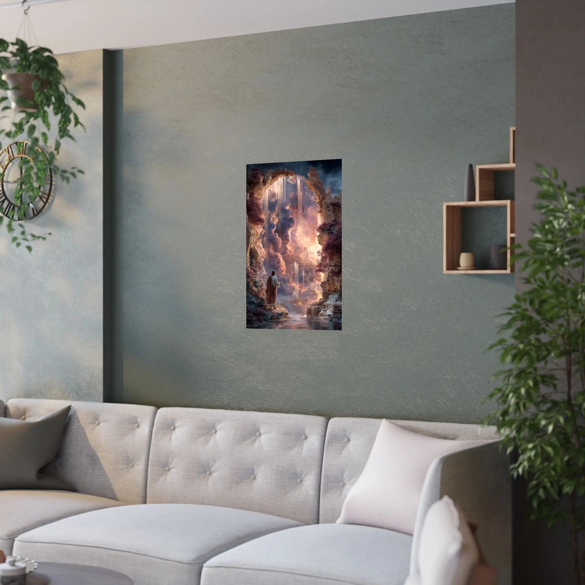 Heavenly Gateway Satin Poster Printify