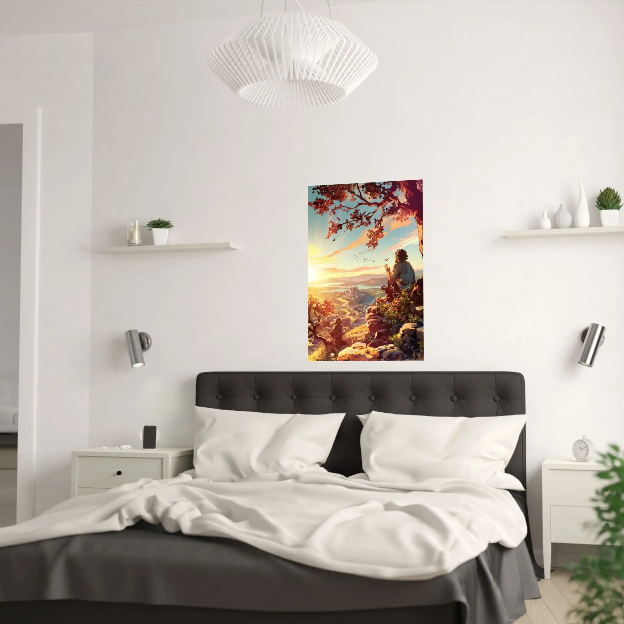 Satin Poster — Serene Sunrise Landscape Art Print Printify
