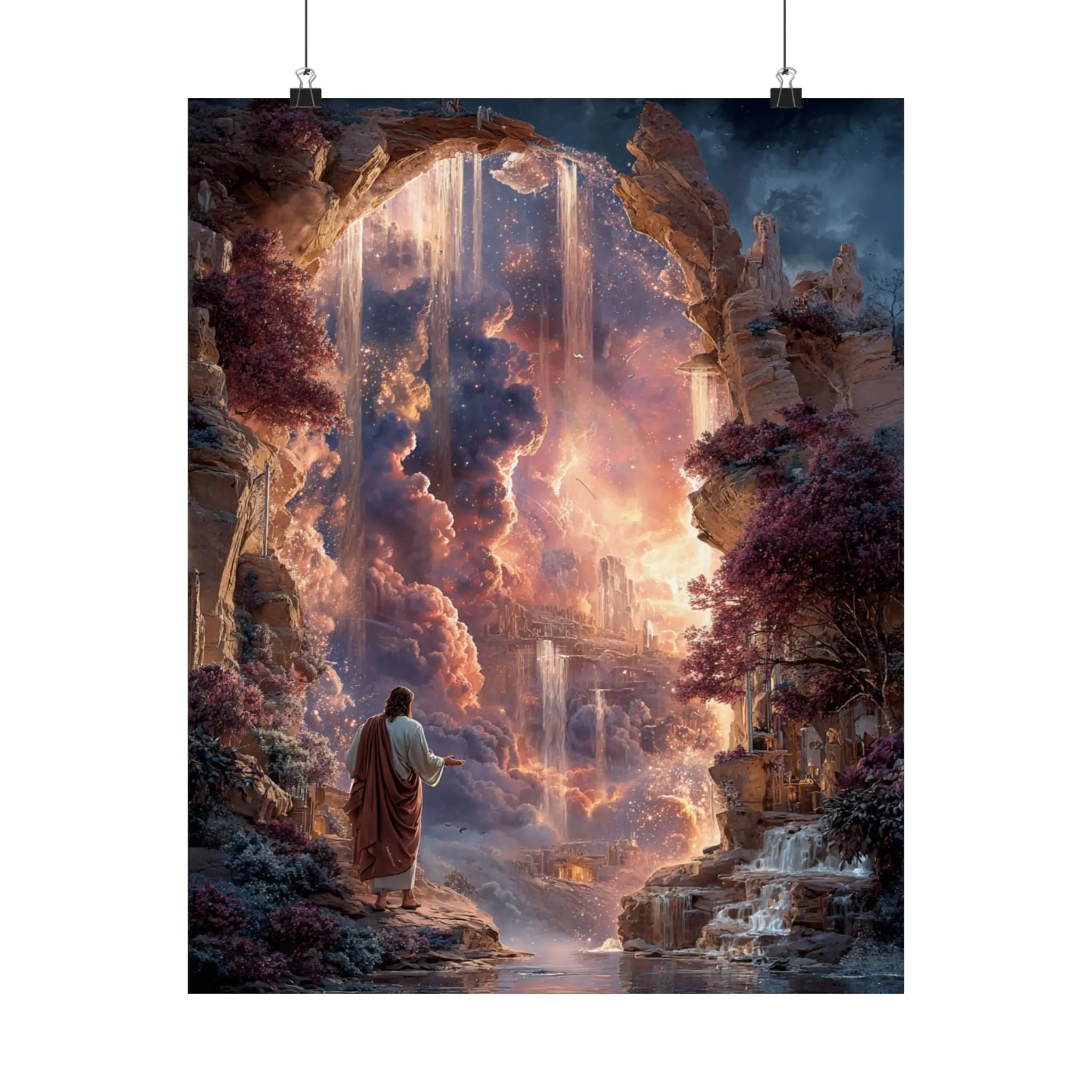 Heavenly Gateway Satin Poster Printify