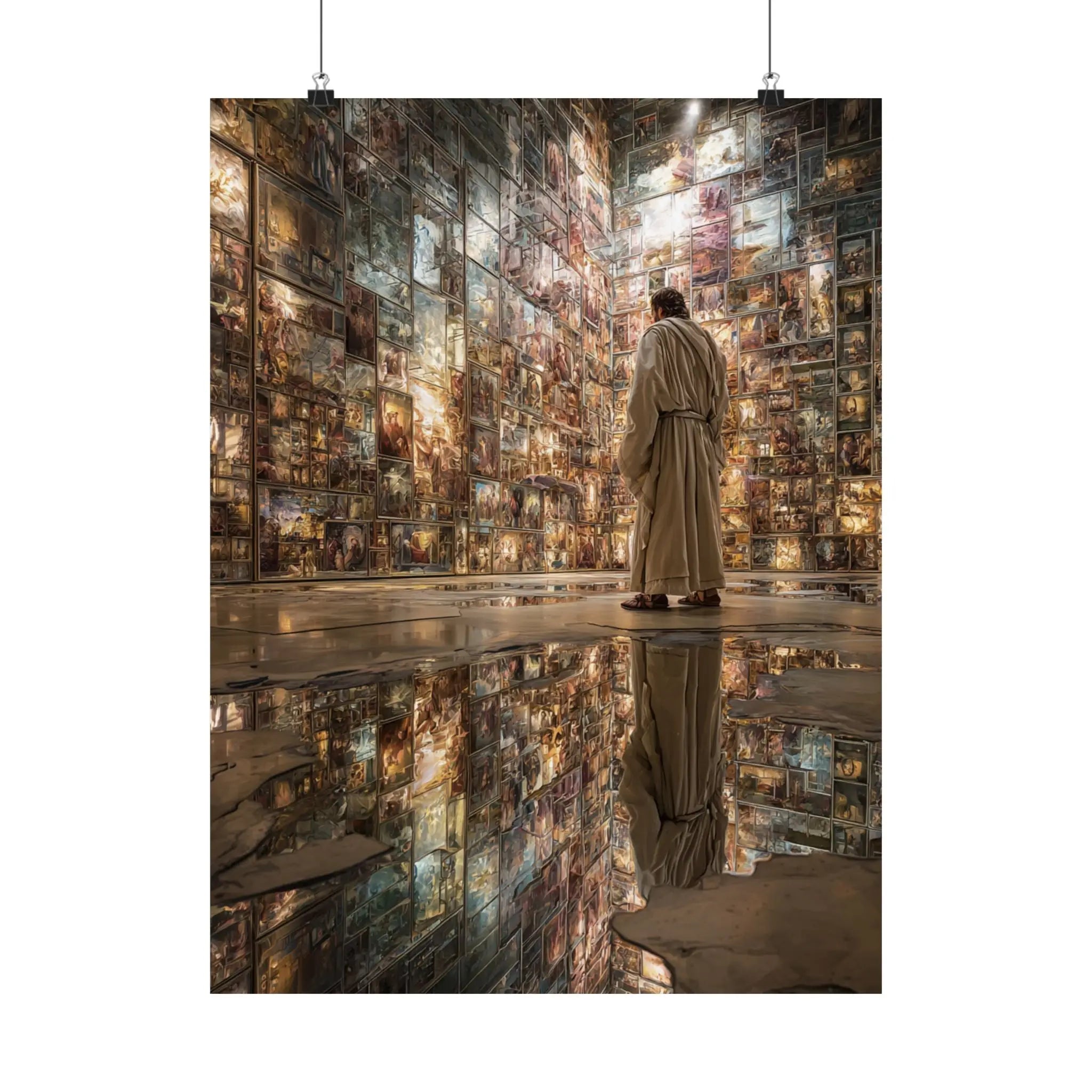 Dreamscape Reflection Satin Poster — Surreal Gallery Wall Art Printify