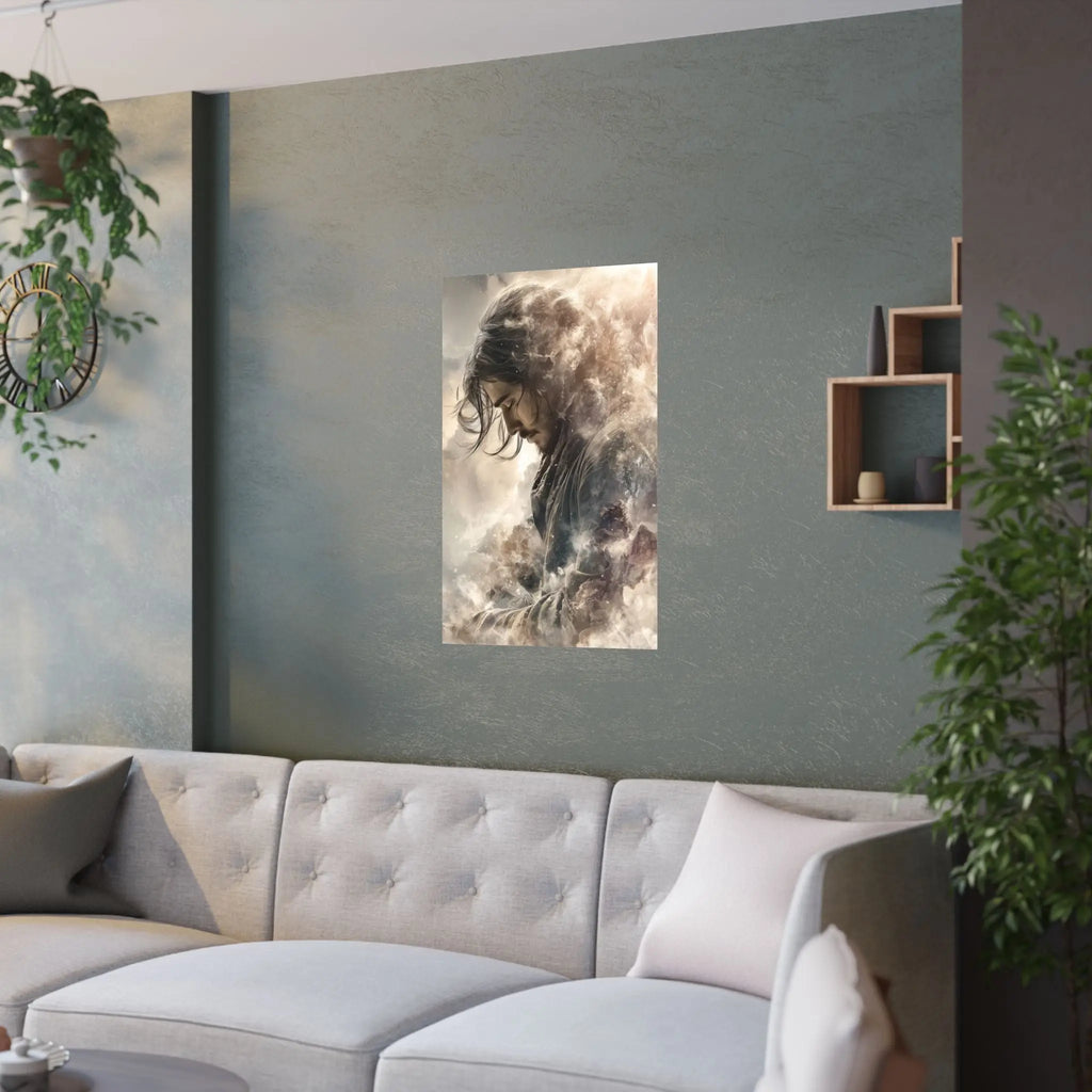 Satin Poster — Moody Portrait Art Print (210gsm) Printify