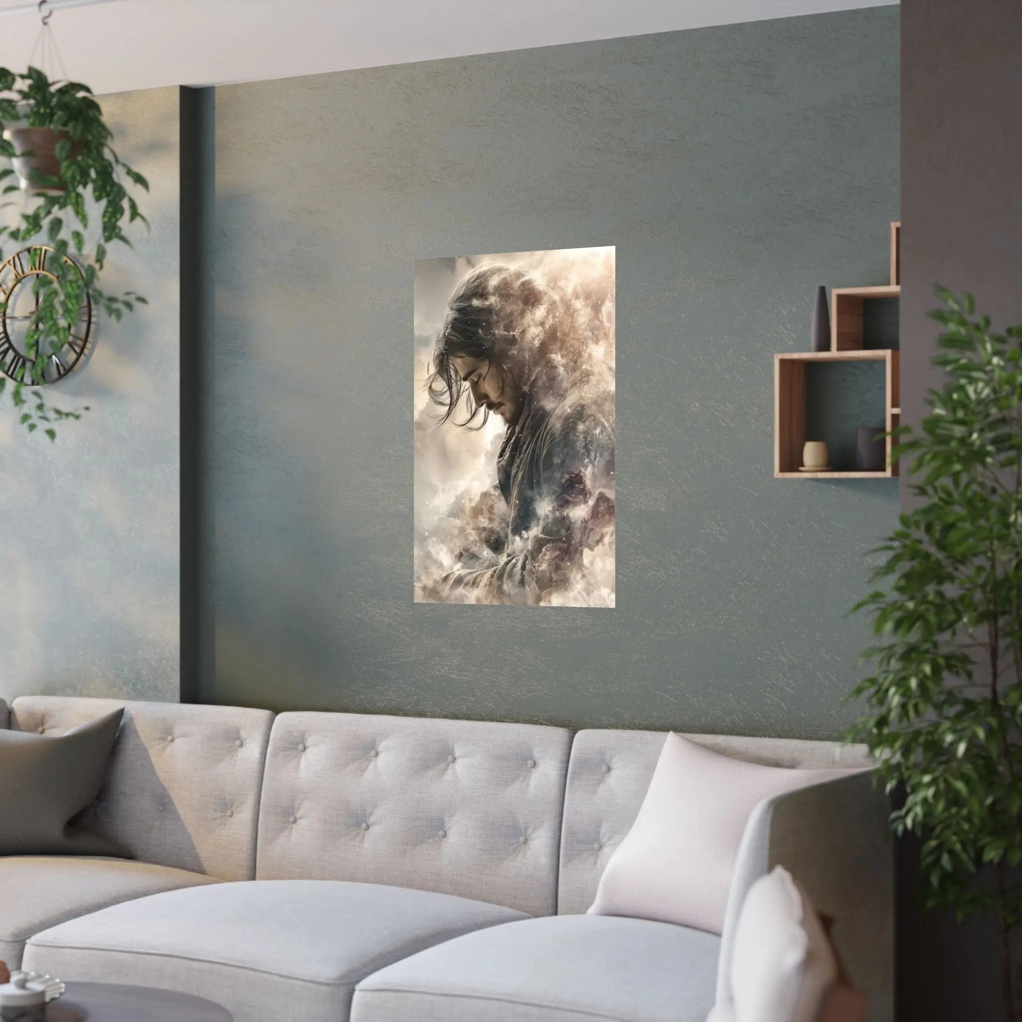 Satin Poster — Moody Portrait Art Print (210gsm) Printify