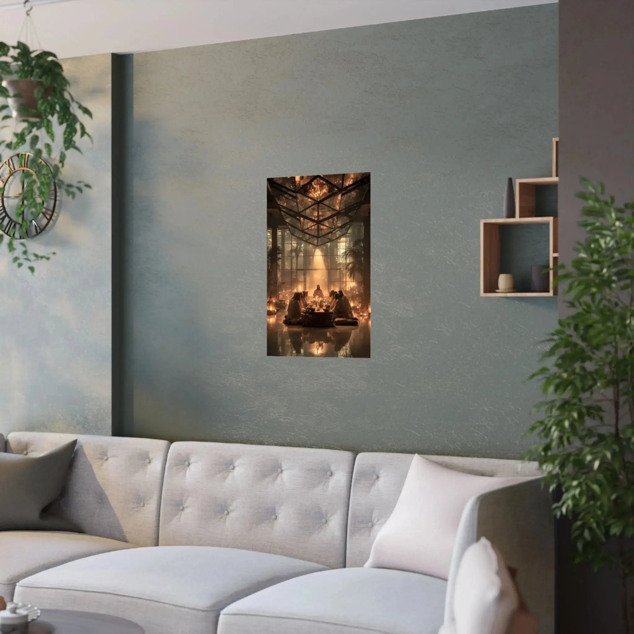Satin Poster — Candlelit Gathering Art Print (210gsm) Printify