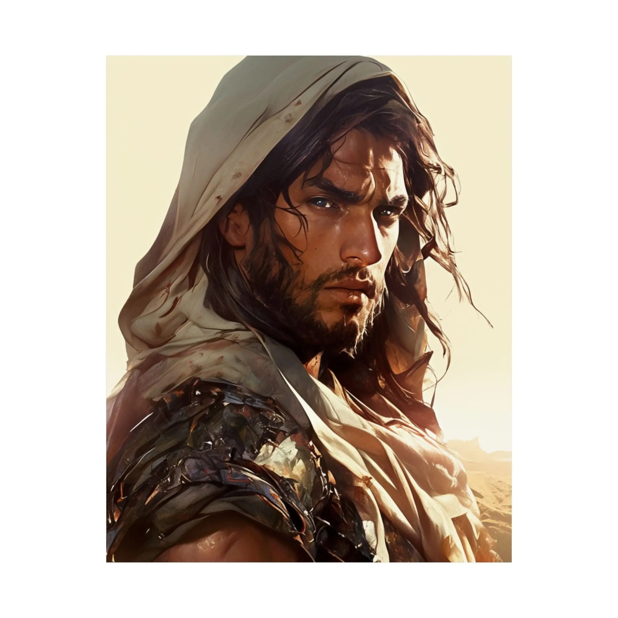 Good Samaritan Satin Poster — Dramatic Middle Eastern Hero Portrait Printify