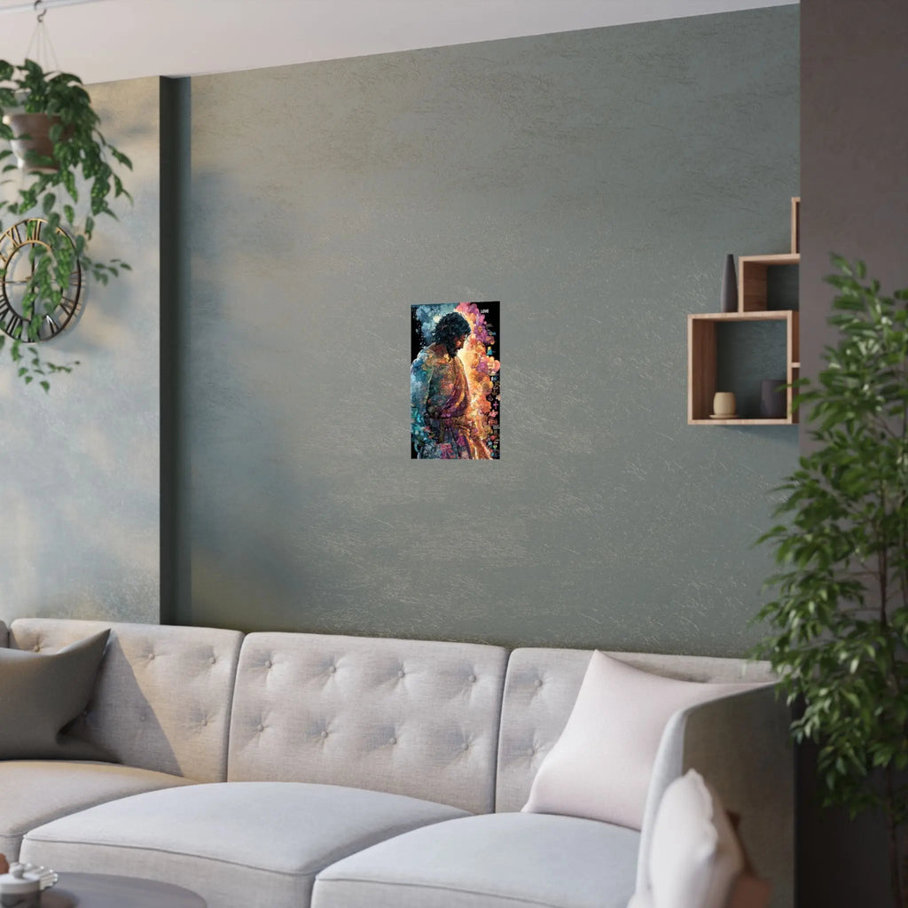 Satin Poster — Colorful Jesus Portrait Art Print (210gsm) Printify