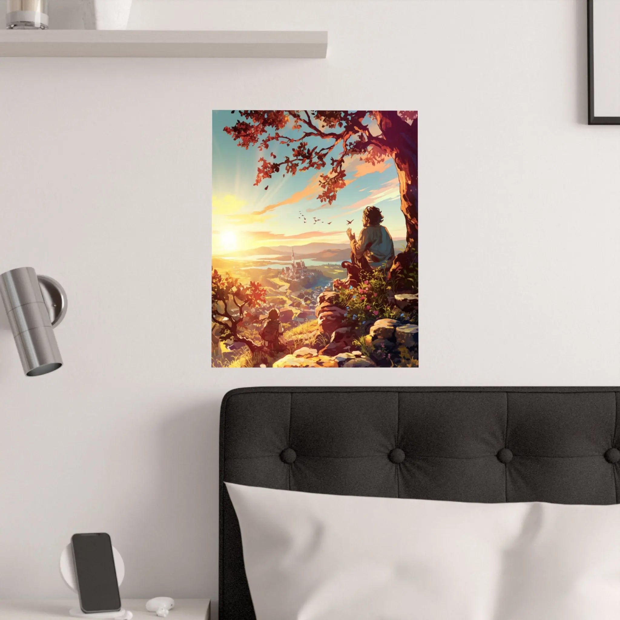 Satin Poster — Serene Sunrise Landscape Art Print Printify