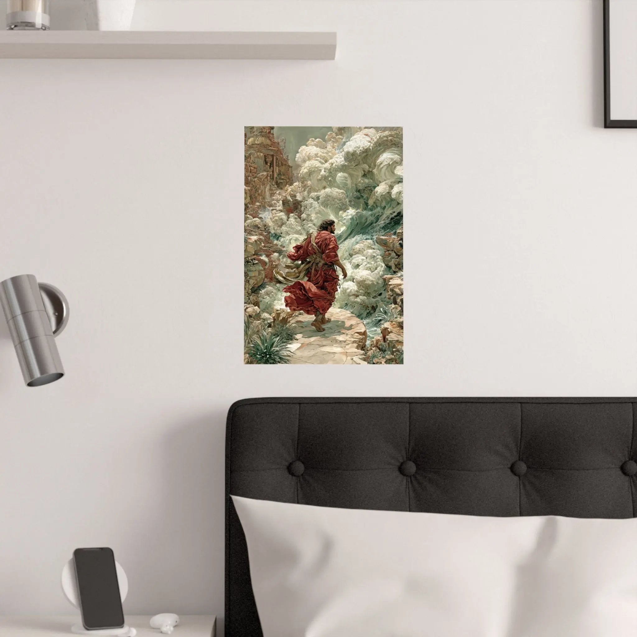 Satin Poster – Dramatic Biblical Parting of the Red Sea Art Print Printify