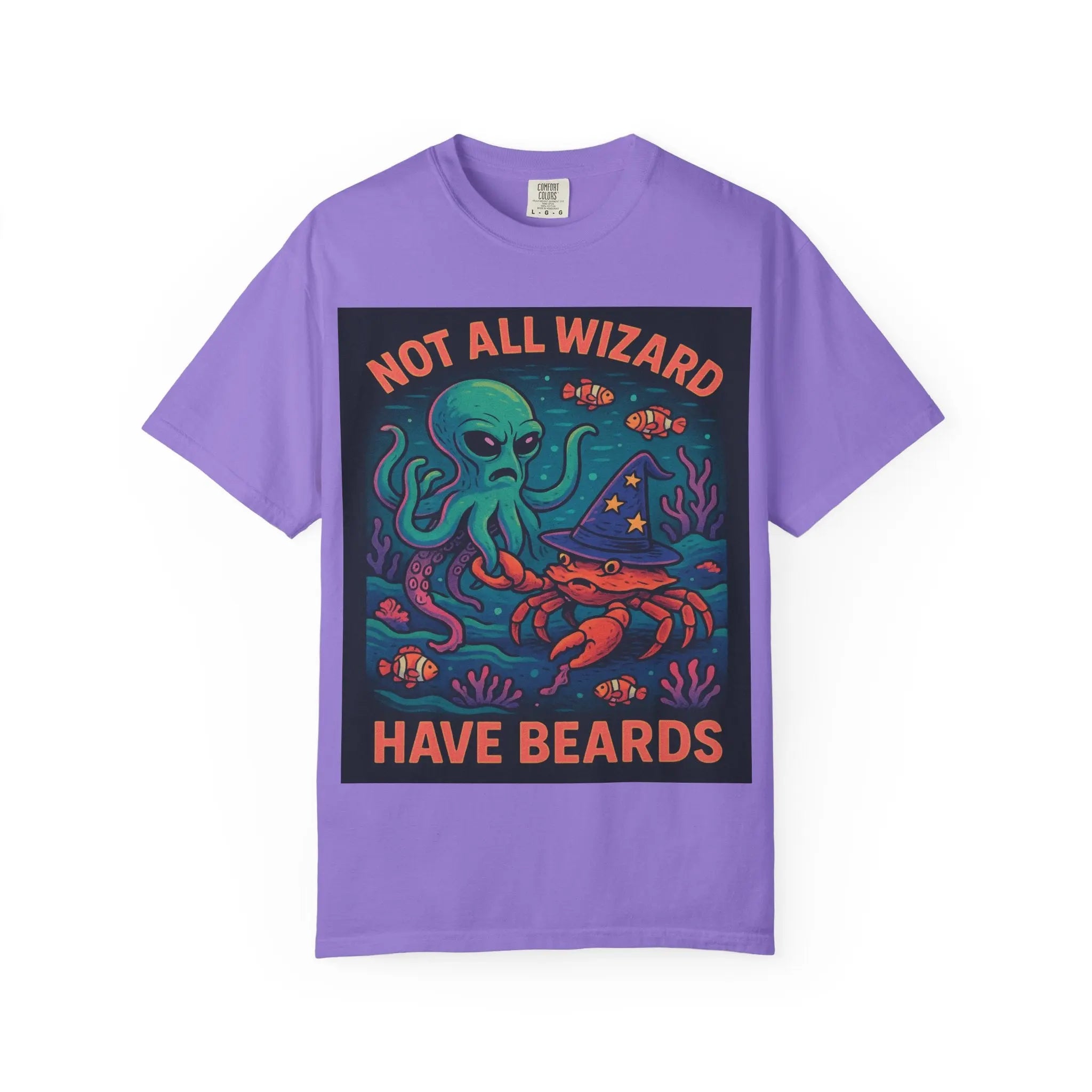 Funny Octopus & Crab T-Shirt - "Not All Wizards Have Beards" Printify
