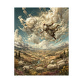 Satin Poster — Shepherd Ascending Fantasy Landscape Print (210gsm) Printify