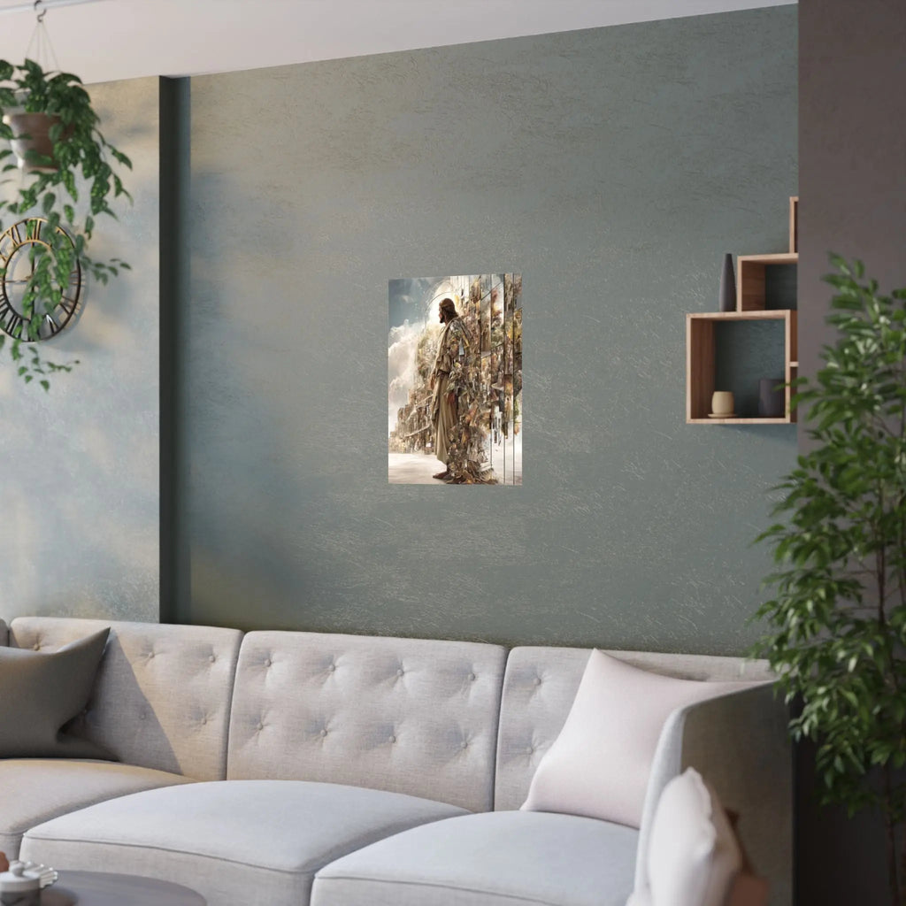 Jesus in Glory Satin Poster – Inspirational Religious Wall Art (210gsm) Printify