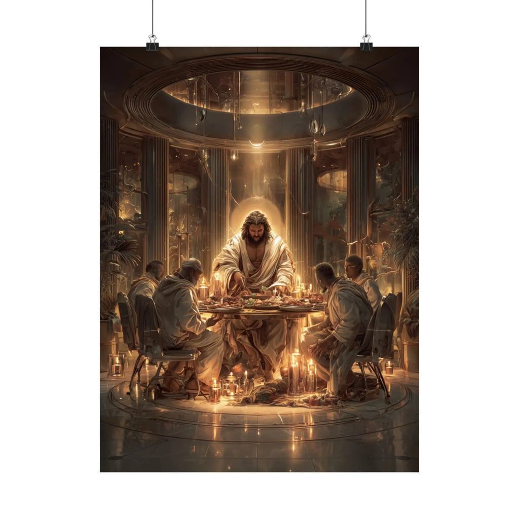 Religious Satin Poster – Last Supper-Inspired Spiritual Wall Art Printify