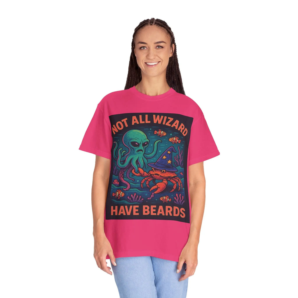 Funny Octopus & Crab T-Shirt - "Not All Wizards Have Beards" Printify