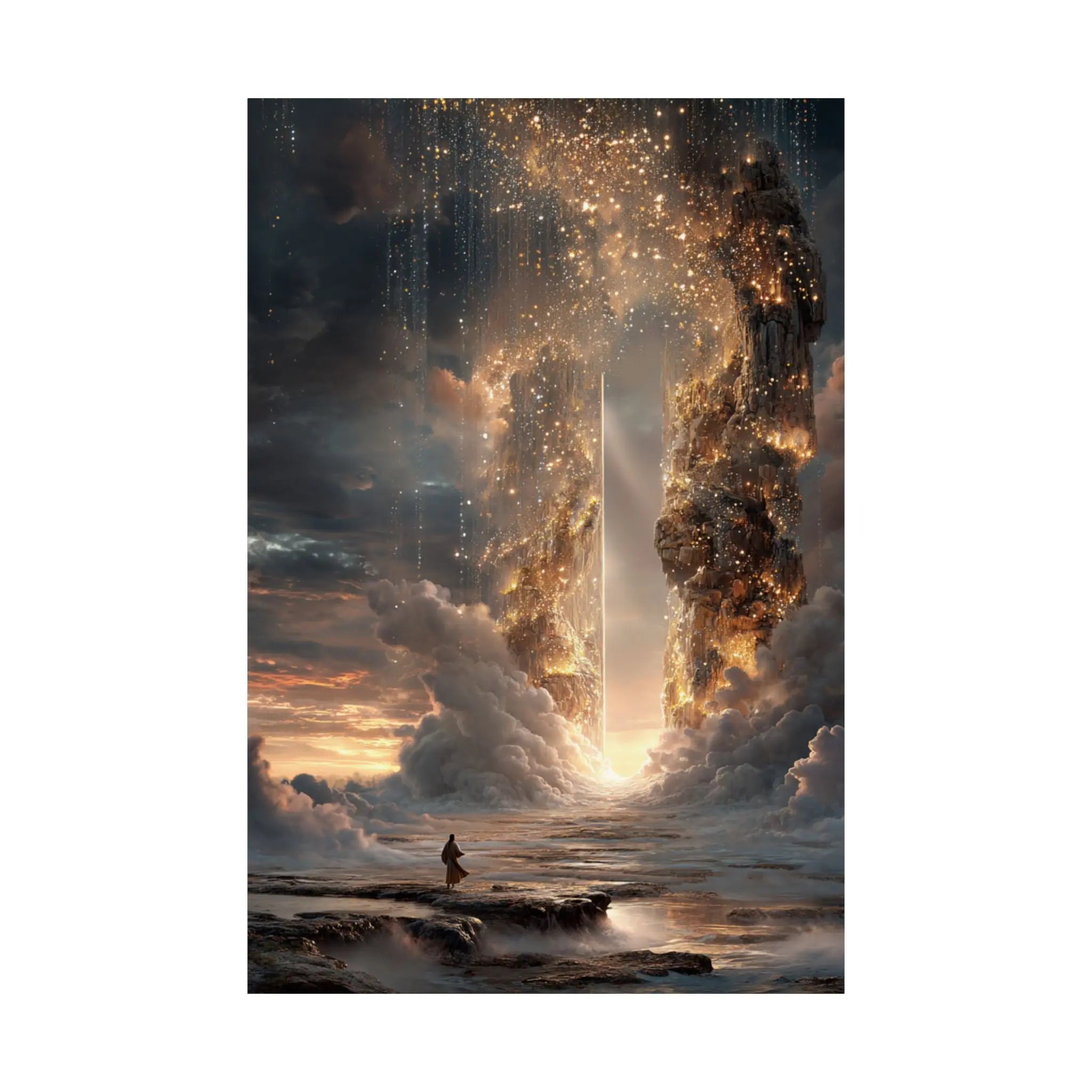 Satin Poster — Epic Fantasy Skyline Wall Art (210gsm) Printify