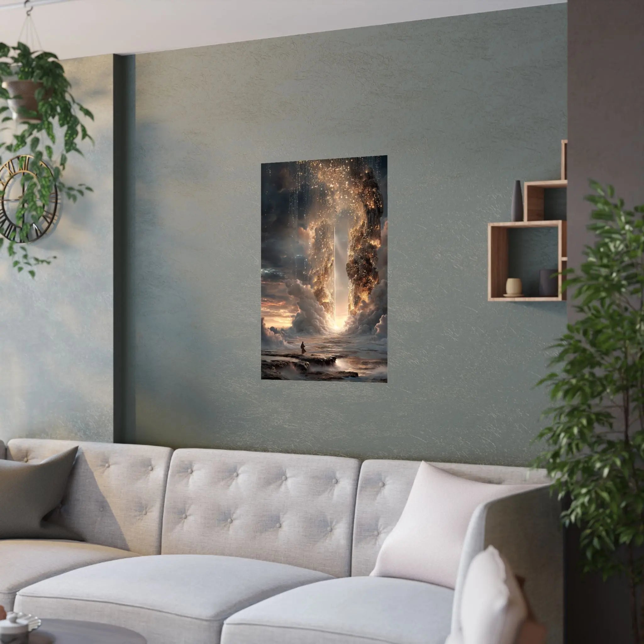 Satin Poster — Epic Fantasy Skyline Wall Art (210gsm) Printify