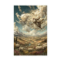Satin Poster — Shepherd Ascending Fantasy Landscape Print (210gsm) Printify