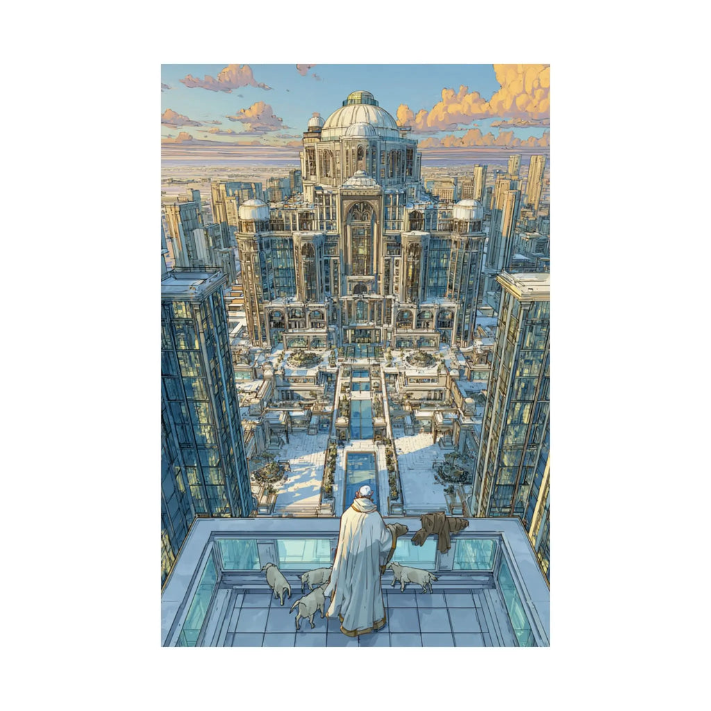 Satin Poster — Snowbound Cityscape Art Print Printify