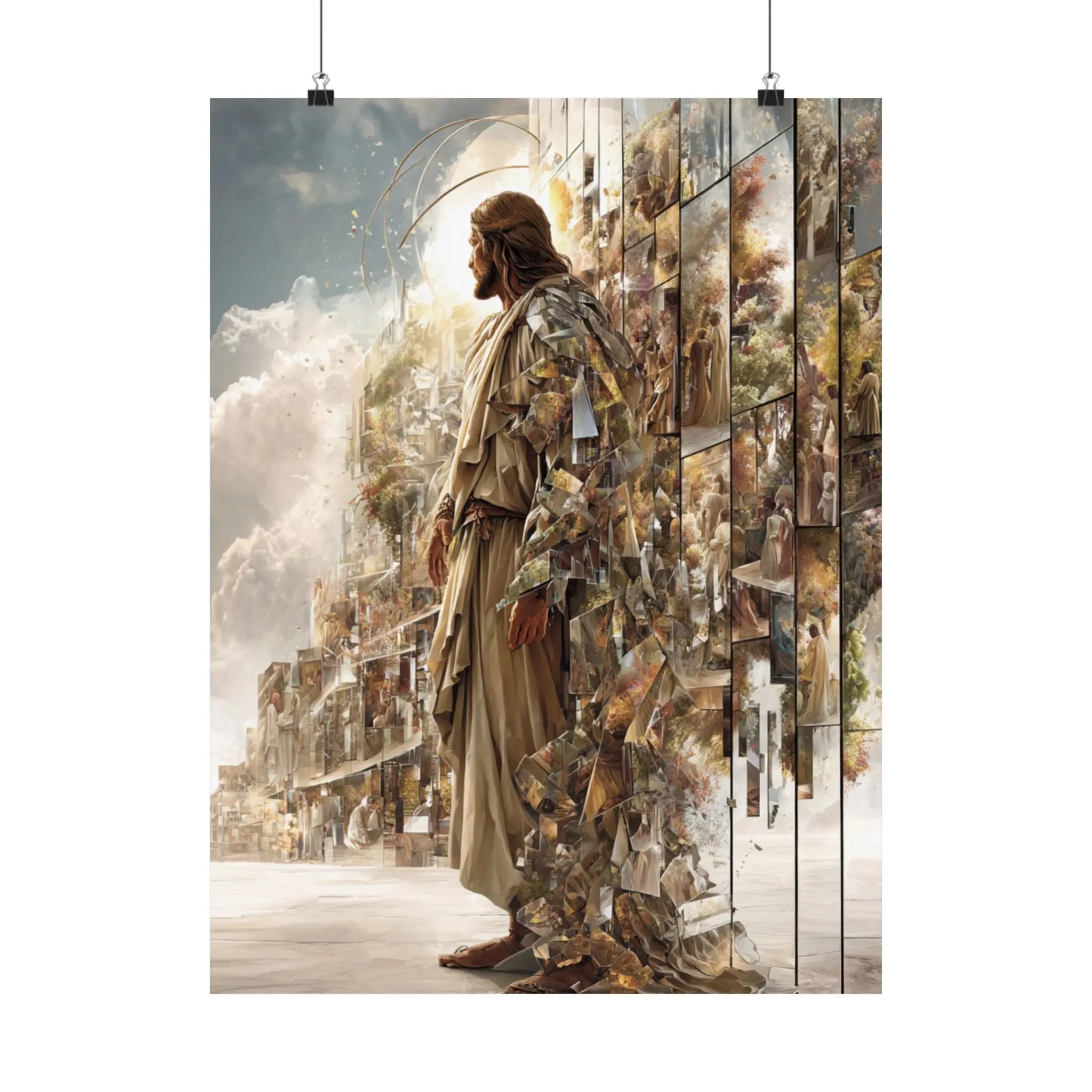 Jesus in Glory Satin Poster – Inspirational Religious Wall Art (210gsm) Printify