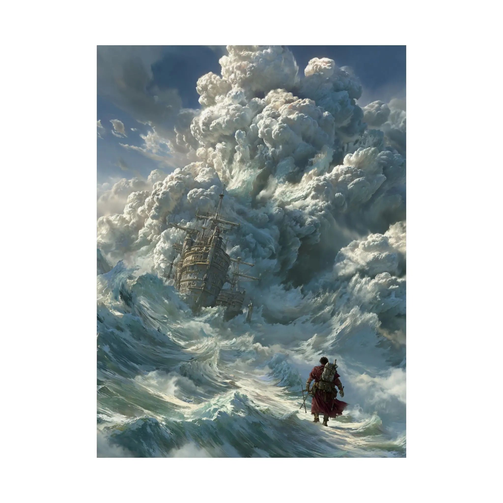 Satin Poster — Stormy Sea Shipwreck Art Print Printify
