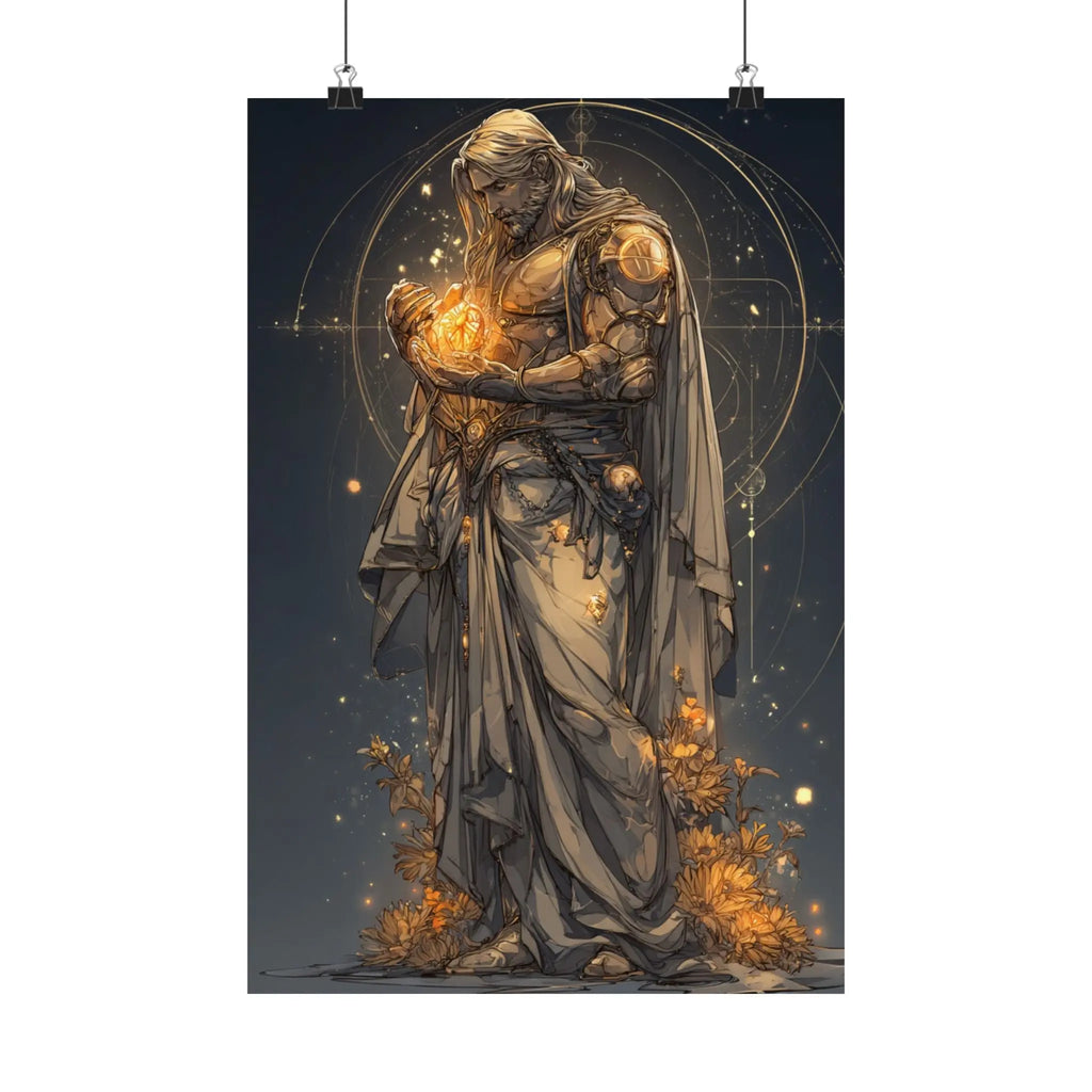 Satin Poster — Golden Guardian Art Print Printify