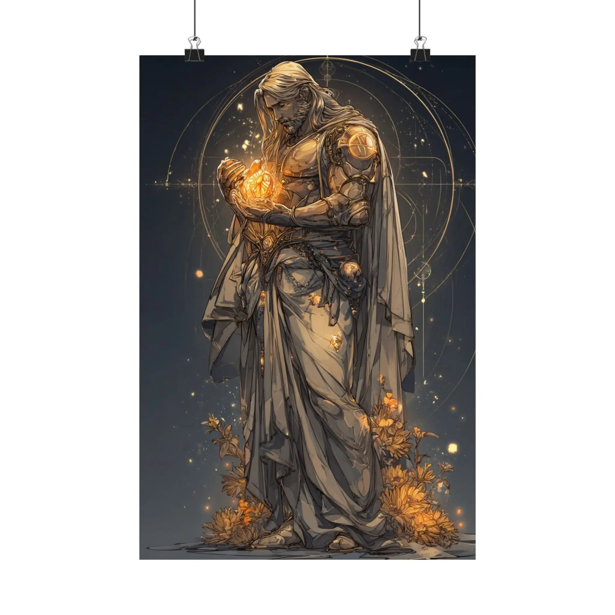 Satin Poster — Golden Guardian Art Print Printify
