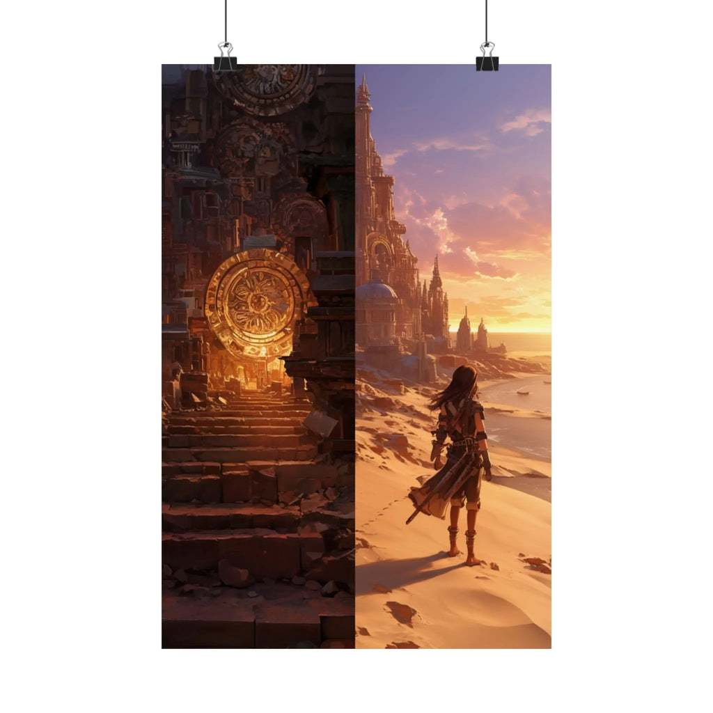 Satin Poster — Wise And Foolish Builders Fantasy Sunset Print (210gsm) Printify