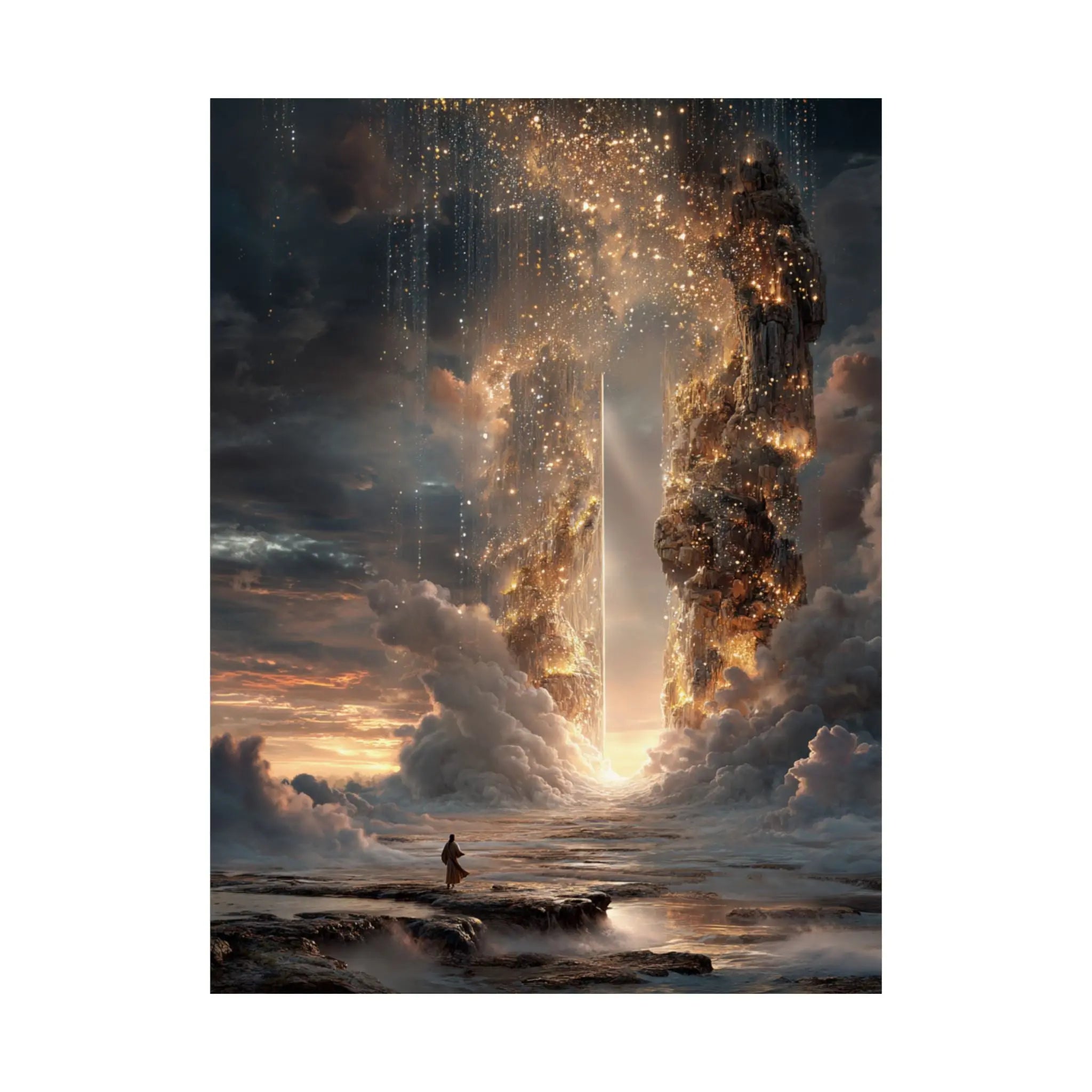 Satin Poster — Epic Fantasy Skyline Wall Art (210gsm) Printify