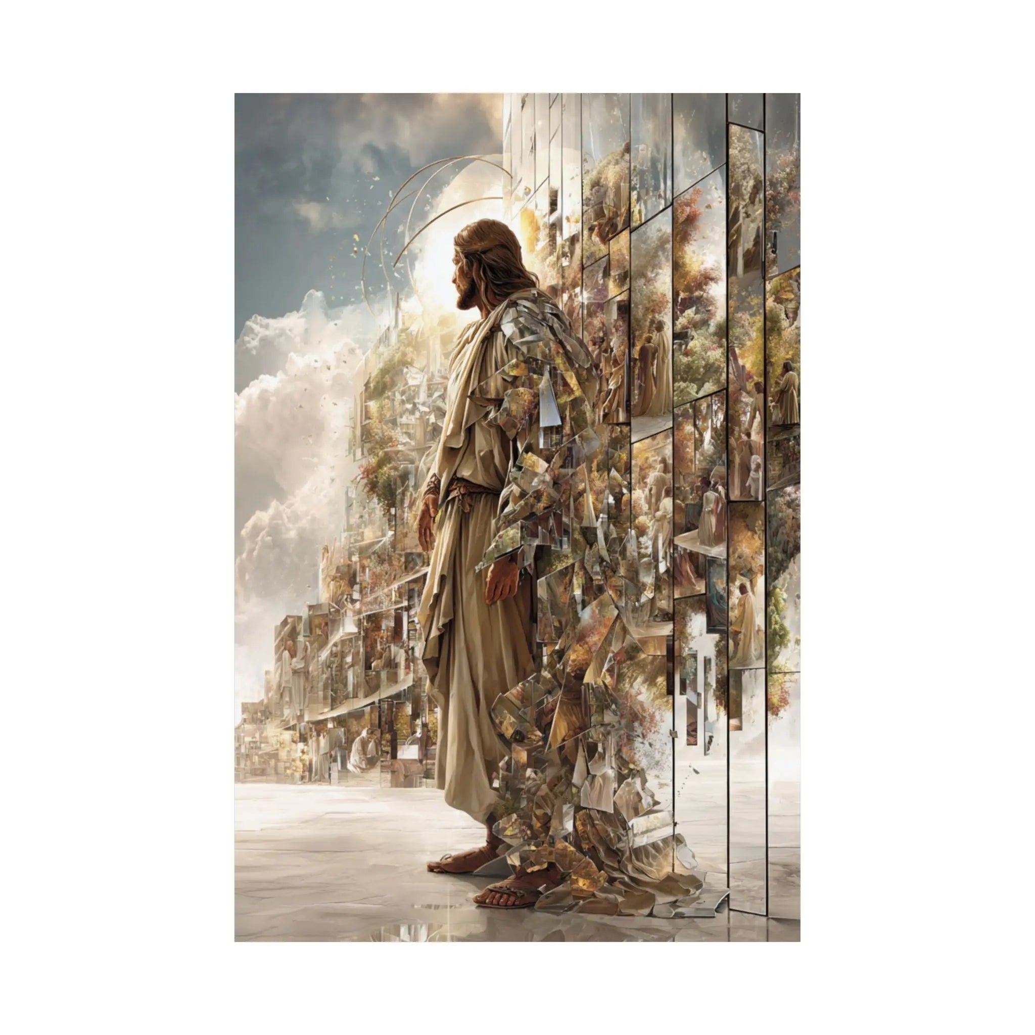 Jesus in Glory Satin Poster – Inspirational Religious Wall Art (210gsm) Printify