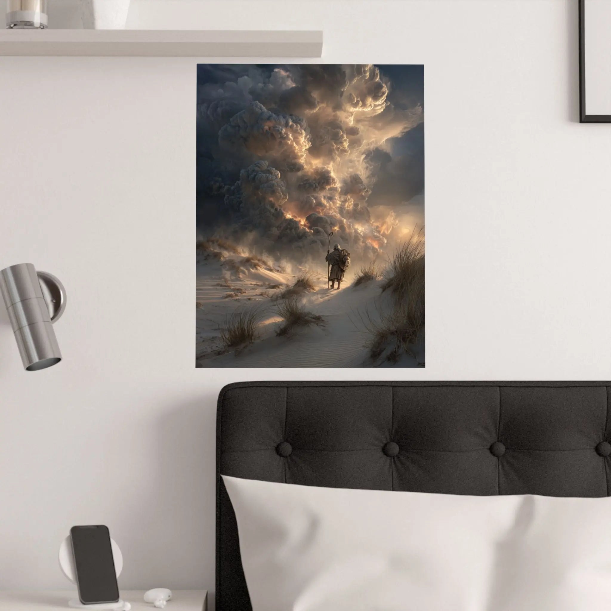 Satin Poster — Lone Rider at Dune Sunset (210gsm) Printify