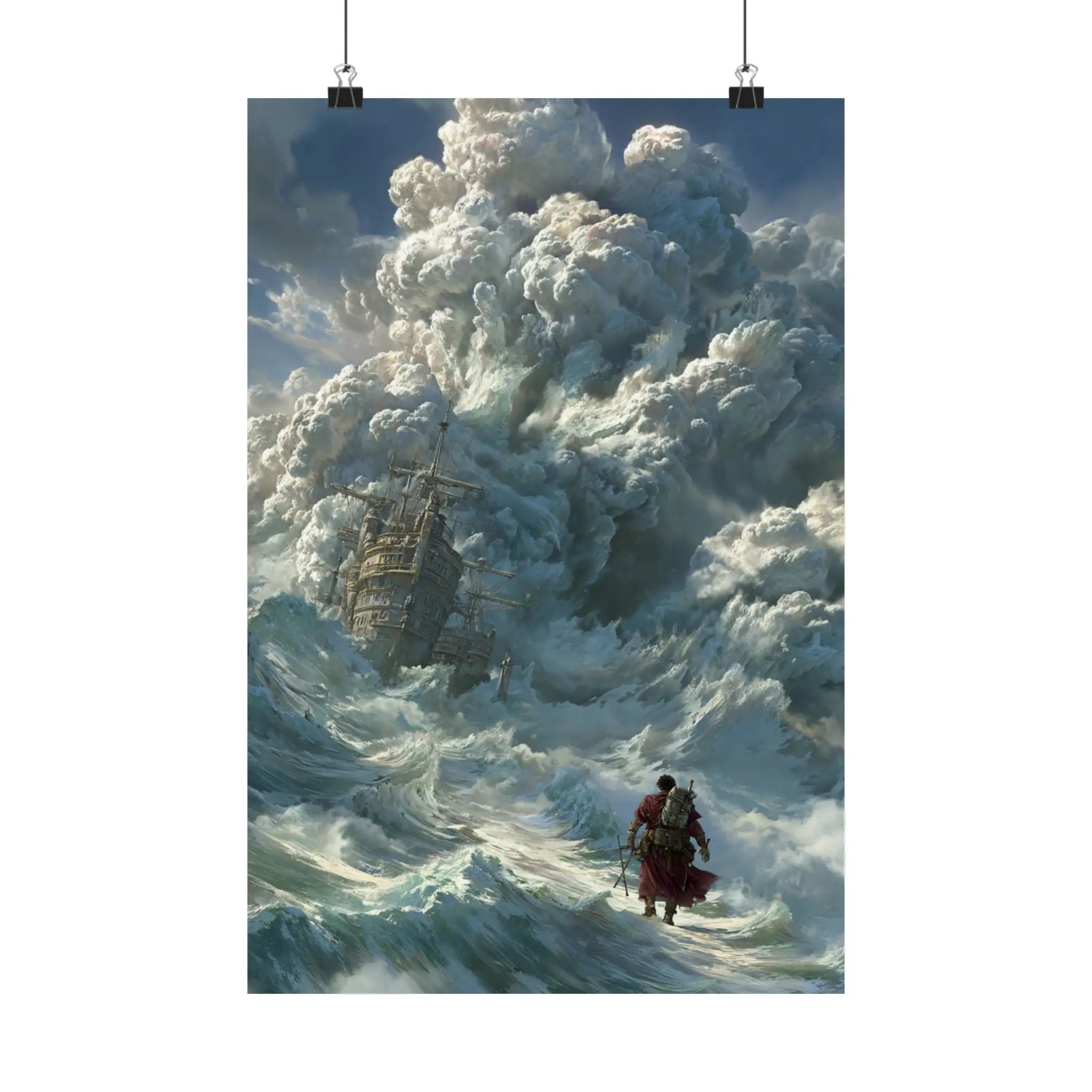Satin Poster — Stormy Sea Shipwreck Art Print Printify
