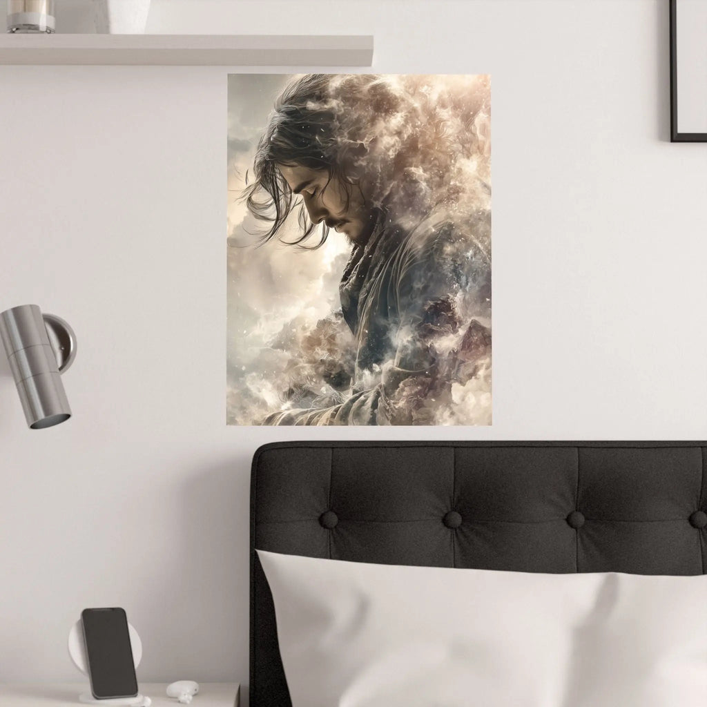 Satin Poster — Moody Portrait Art Print (210gsm) Printify