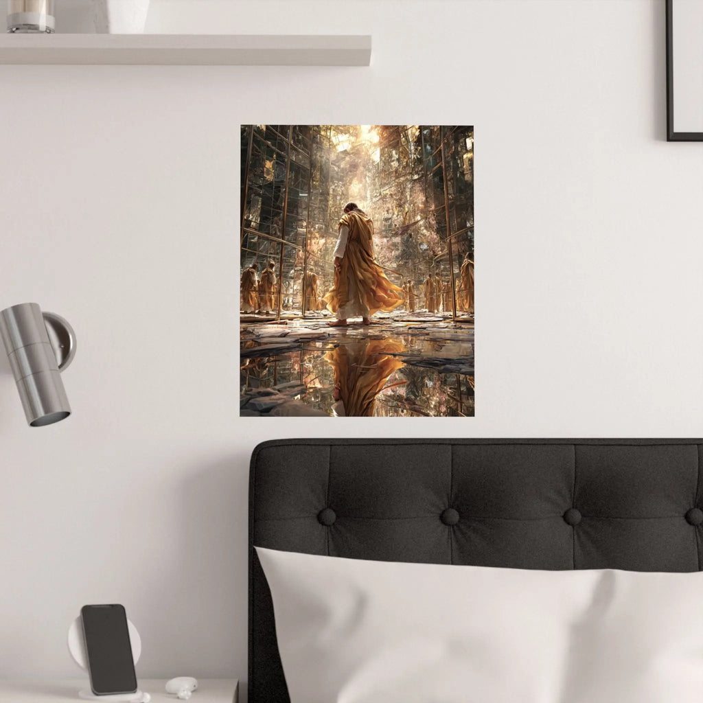 Satin Poster — Golden Monastery Reflection (210gsm) Printify