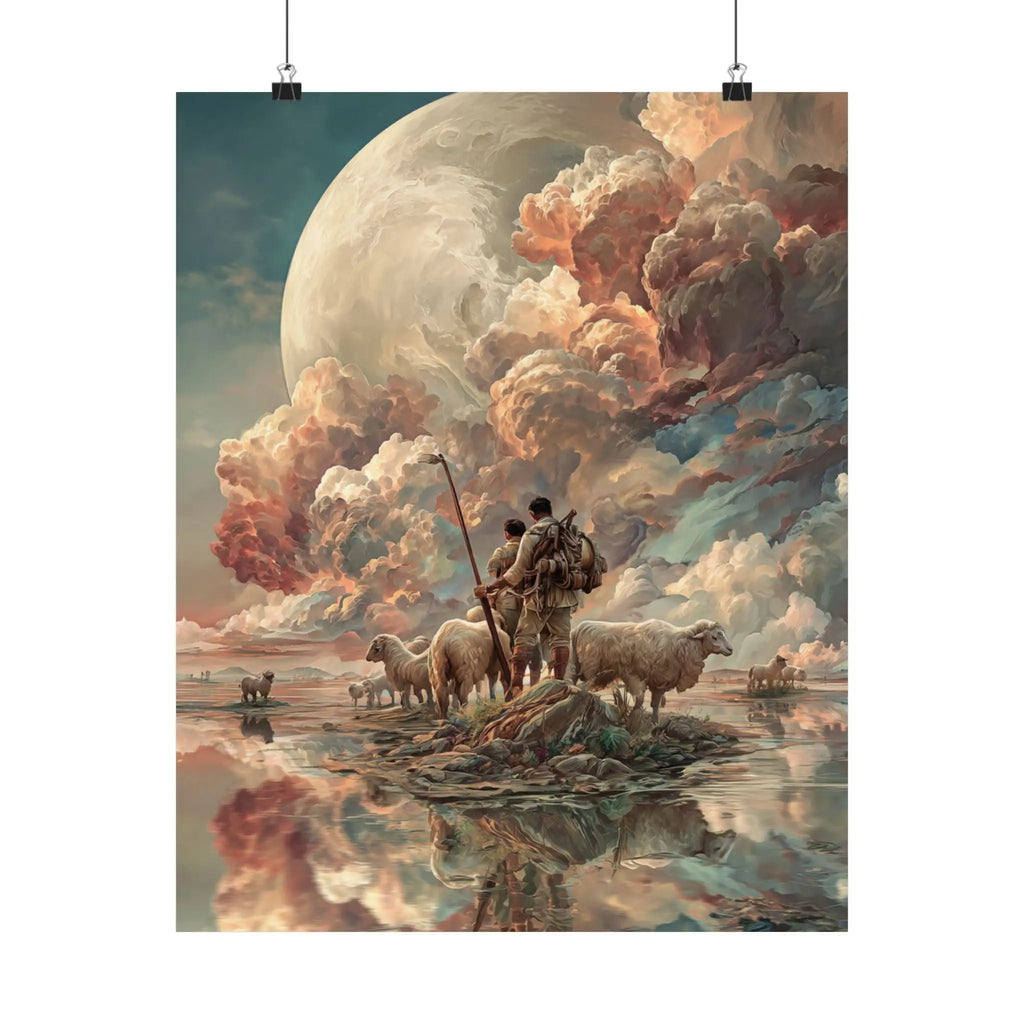 Satin Poster — Shepherd & Flock Moonlit Fantasy Print (210gsm) Printify