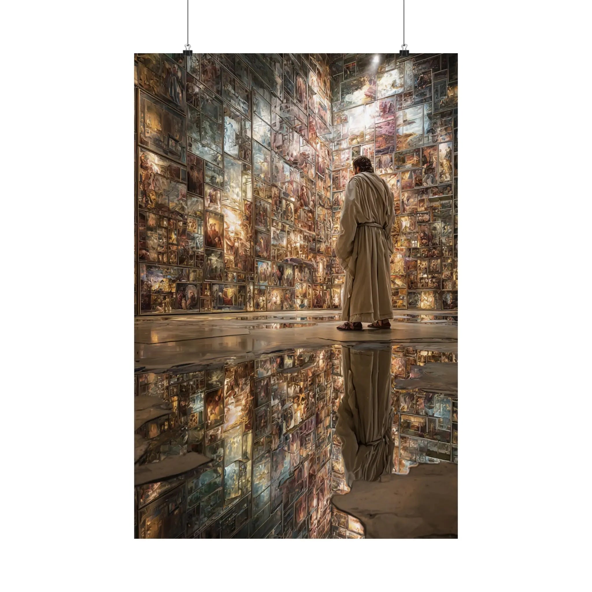 Dreamscape Reflection Satin Poster — Surreal Gallery Wall Art Printify