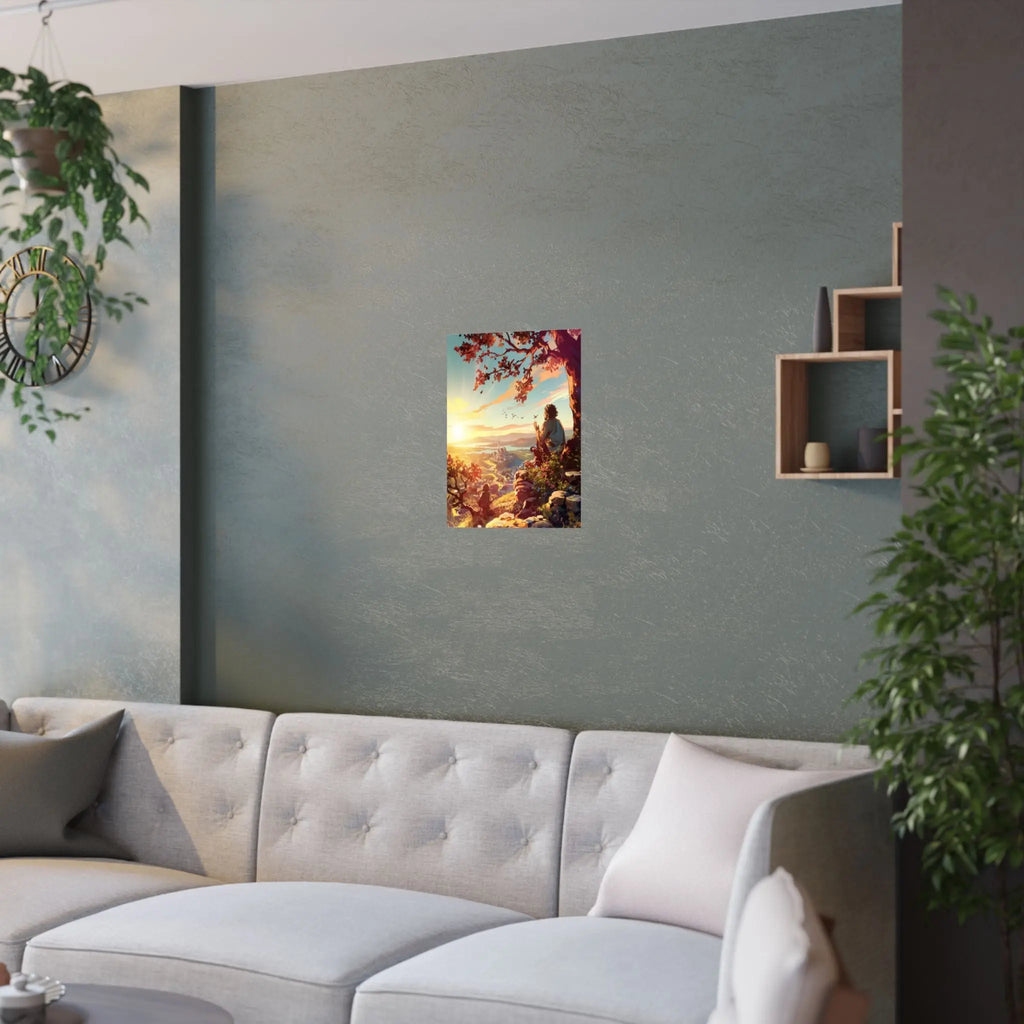 Satin Poster — Serene Sunrise Landscape Art Print Printify