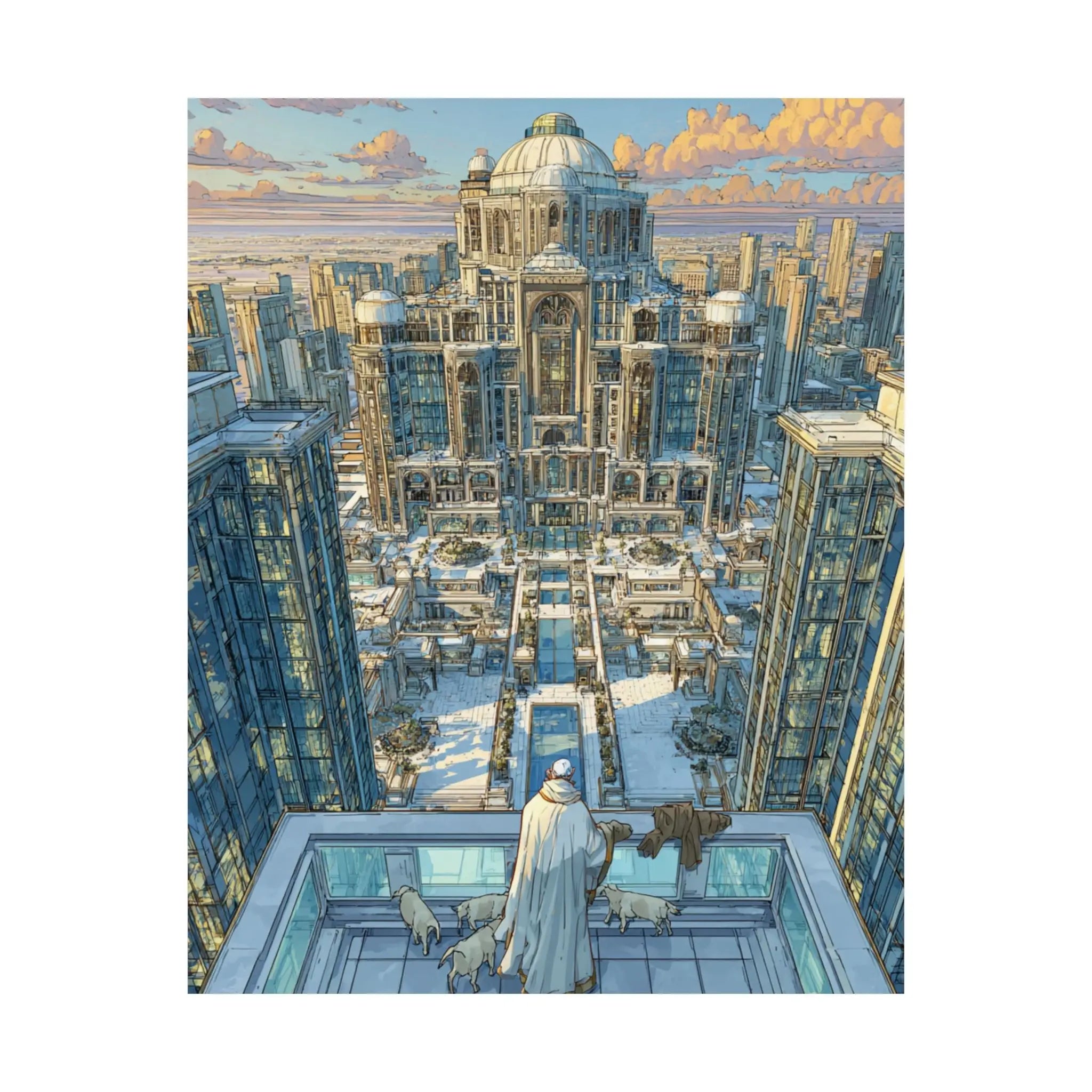 Satin Poster — Snowbound Cityscape Art Print Printify