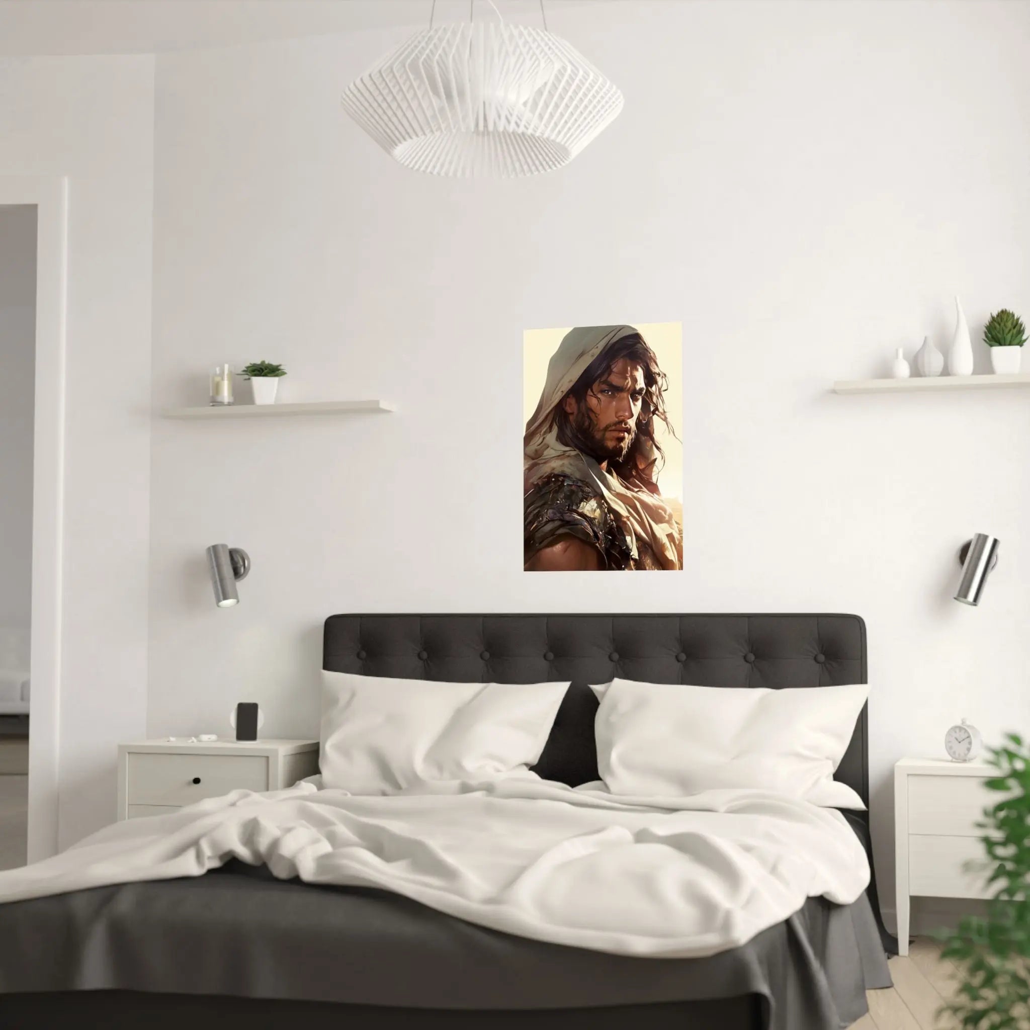 Good Samaritan Satin Poster — Dramatic Middle Eastern Hero Portrait Printify