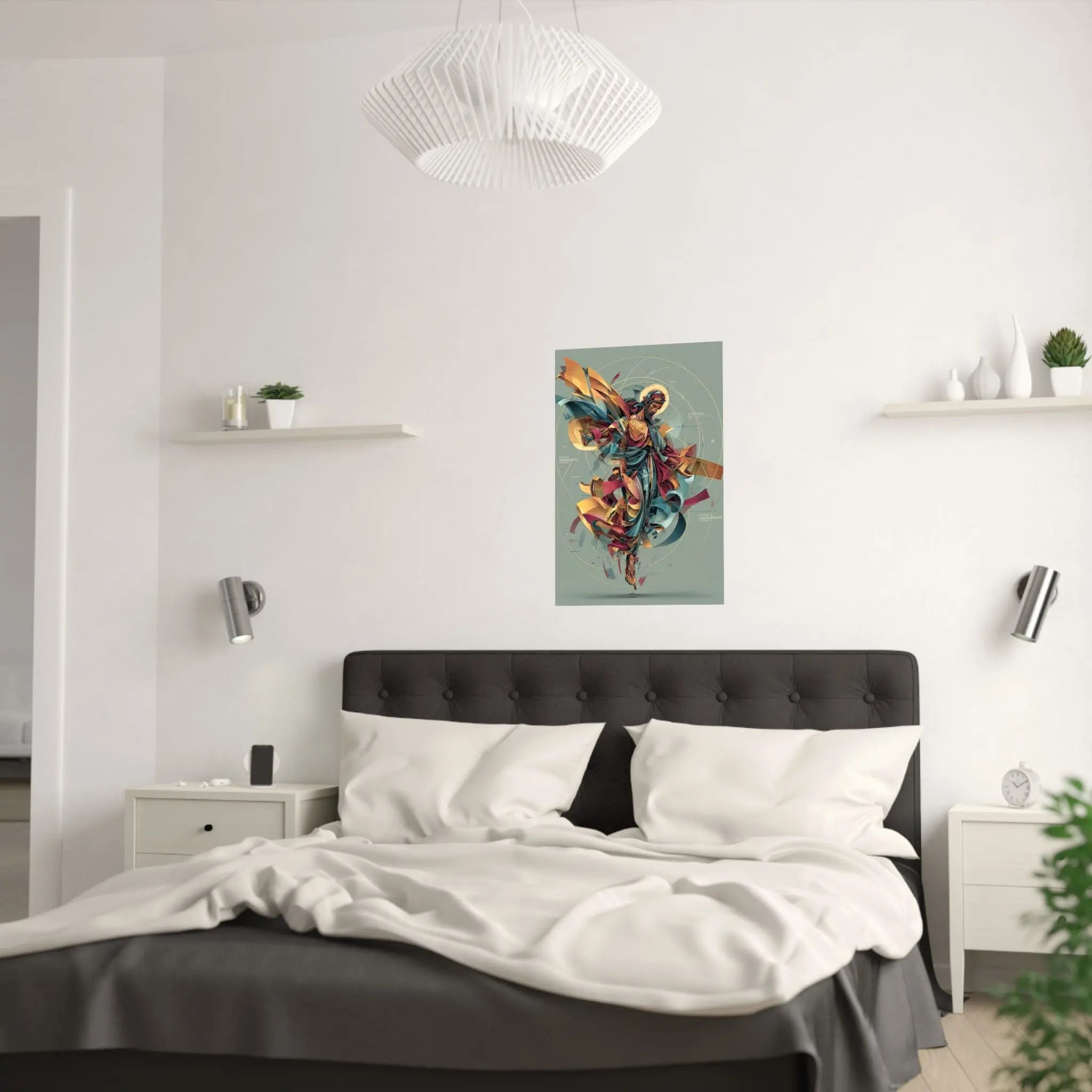 Satin Poster — Abstract Jesus Figure Art Print (210gsm) Printify