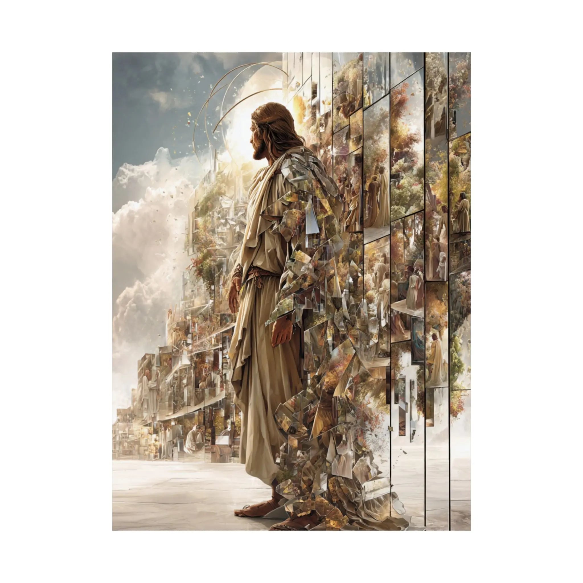 Jesus in Glory Satin Poster – Inspirational Religious Wall Art (210gsm) Printify