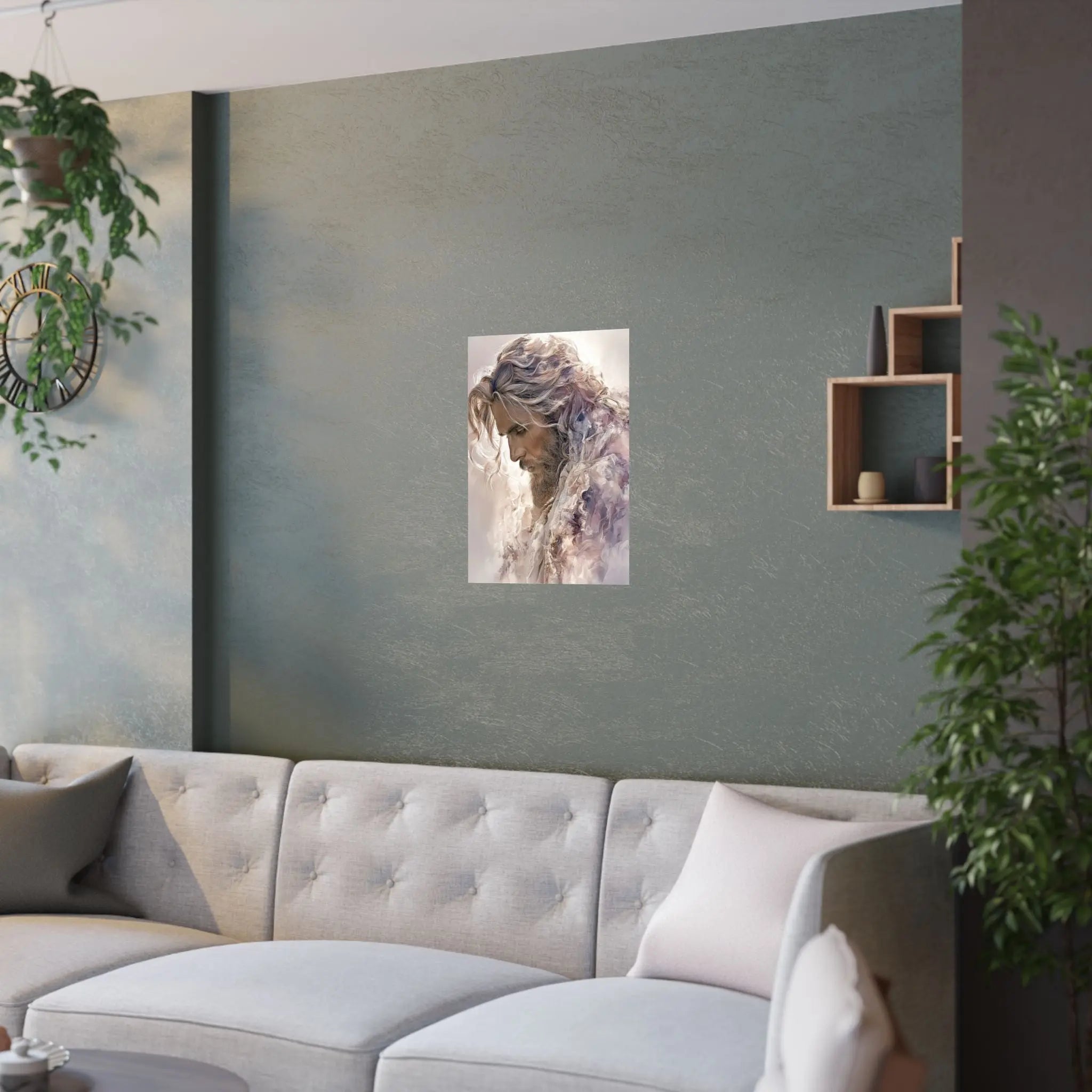 Satin Poster — Ethereal Jesus Figure Art Print (210gsm) Printify