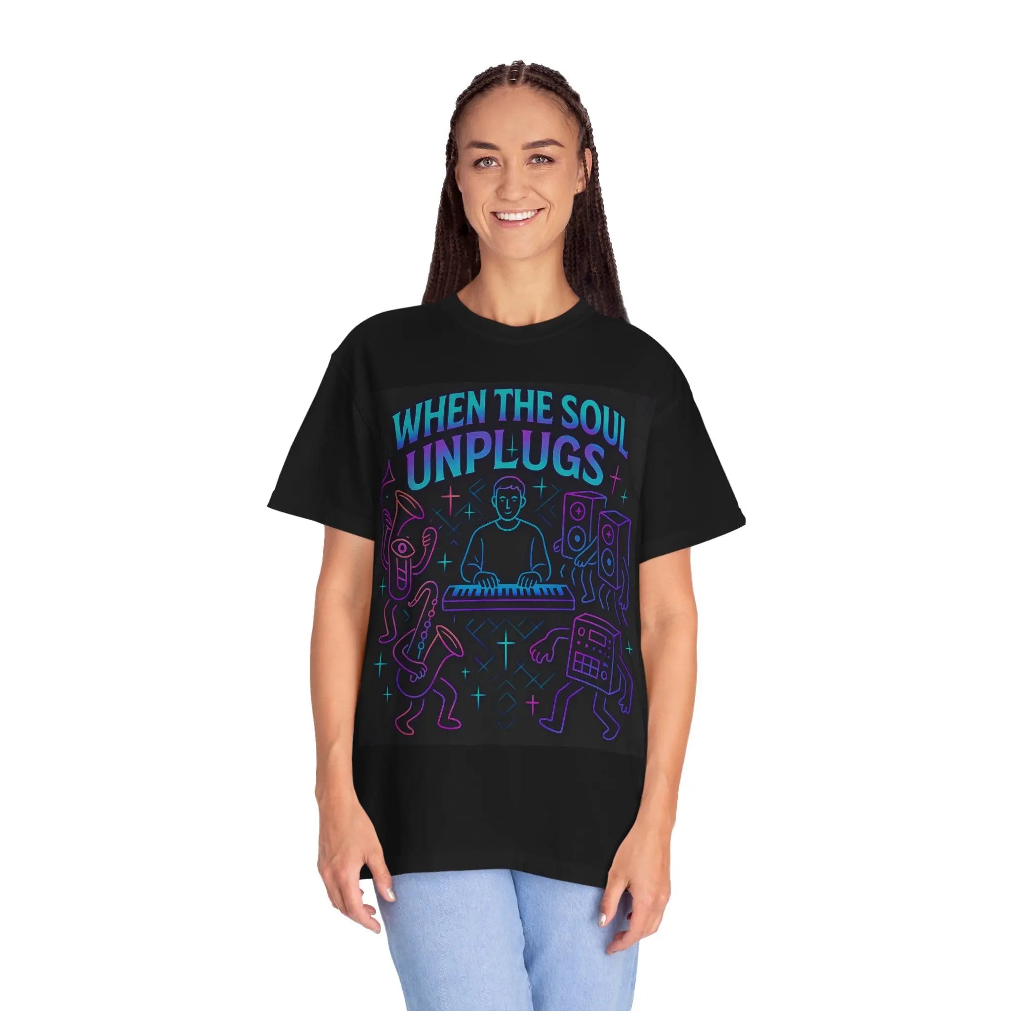 Soulful Groove Unisex Tee – 'When the Soul Unplugs' Printify