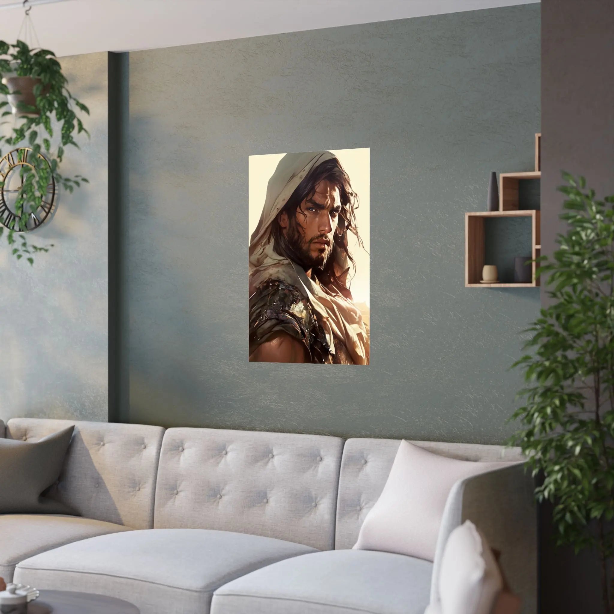 Good Samaritan Satin Poster — Dramatic Middle Eastern Hero Portrait Printify